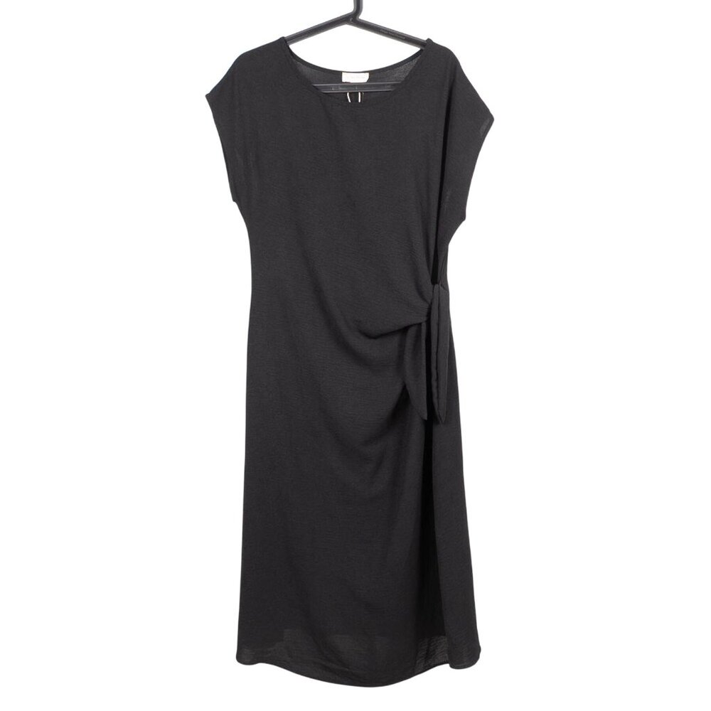 See You Monday Dress XL Womens Black Waist Tue Short Sleeve LBD Career Casual